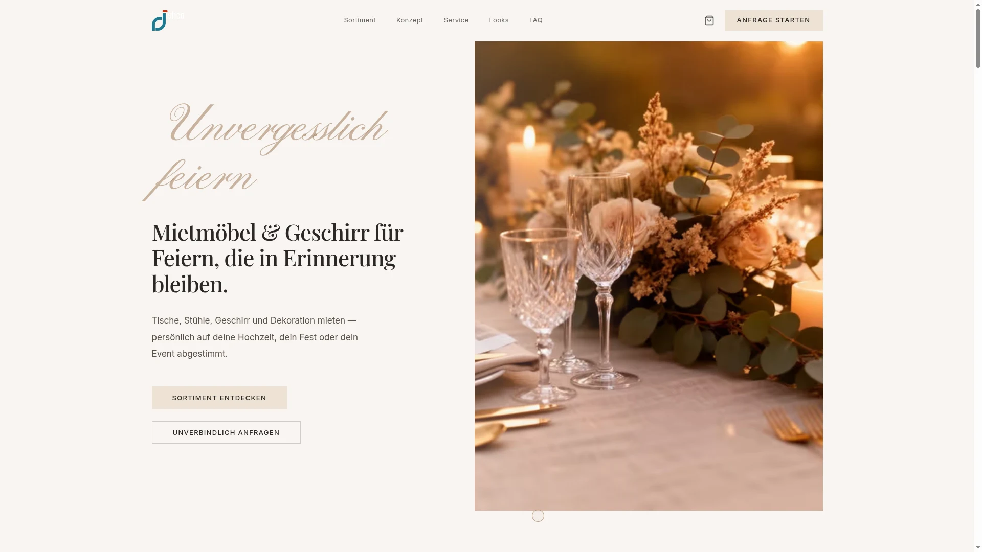 Webdesign-Referenz von VisiBuilt aus Swisttal: dishco.de – Event & Verleih