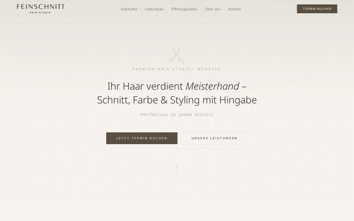Webdesign-Referenz von VisiBuilt aus Swisttal: feinschnitt-studio.de – Friseursalon