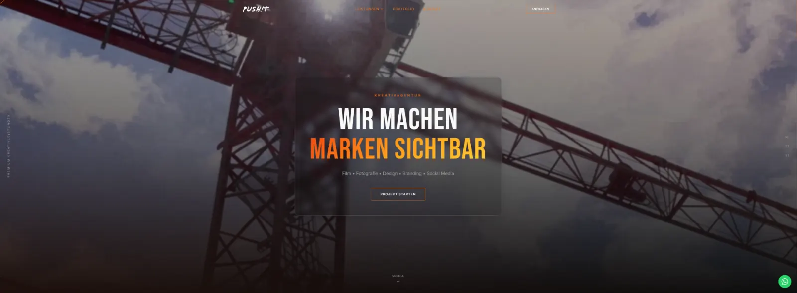 Webdesign-Referenz von VisiBuilt aus Swisttal: pushitstudios.de – Kreativagentur